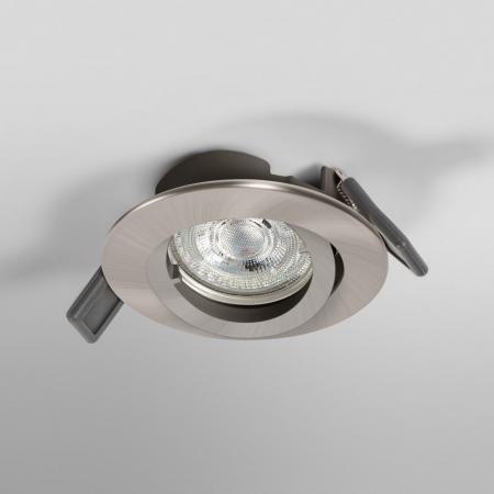 OSRAM Spotlight Recess Set Incl. Osram LED 4.3W GU10 Brushed Nickel aus Aluminium gebürstet mit warmweißem Licht in Nickeloptik Einbaudurchmesser 75,0 mm